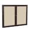 Ghent 2 Door Enclosed Fabric Bulletin Board, Bronze Aluminum Frame, 3'H x 5'W, Beige PB23660F-90 - alternate 1