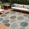 Homeroots 8' X 10' Khaki Fern Green And Teal Blue Geometric Washable Indoor Outdoor Area Rug 630582 - alternate 1
