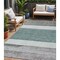 Homeroots 5' X 8' Teal Blue Off White And Gray Abstract Washable Indoor Outdoor Area Rug 615297 - alternate 1