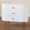 Bali & Pari Beyla Mid-Century White Fluted Wood and Gold Metal 3-Drawer Dresser 249-13931-ZORO - alternate 2