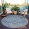 Homeroots 8' Blue Round Medallion Washable Indoor Outdoor Area Rug 608000 - alternate 2