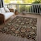 Homeroots 3' X 5' Black Brown And Red Floral Washable Indoor Outdoor Area Rug 603401 - alternate 2