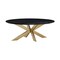 Homeroots 24" Black And Brass Solid Wood And Metal Oval Coffee Table 520636 - alternate 2