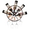 Vintiquewise Wall-Mounted Clock Design Wine Holder with Stemware Rack - Unique Shelf for Champagne, White & QI004686 - alternate 1