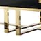 Homeroots 47" Black And Gold Stainless Steel Coffee Table With Two Drawers 543868 - alternate 2