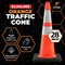 Xpose Safety Slim Line Traffic Safety Cone, 28 in, 6 in & 4 in Reflective Collar, DOT Approved, Orange, 12 pk OTC28SL-64-12-X - alternate 3
