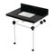 Kingston Brass 30" Black Granite Console Sink with Acrylic Legs, 8-Inch, 3-Hole, Black Granite/Oil Rubbed Bronze KVPK3030KASQ5 - alternate 1