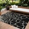 Homeroots 9' X 12' Black And Beige Abstract Washable Indoor Outdoor Area Rug 601108 - alternate 1