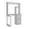 Homeroots 39" White Wood Computer Desk With Hutch 526174 - alternate 3