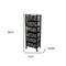 Homeroots Zebra Black and White Rolling Six Drawer Tower Organizer 468921 - alternate 4