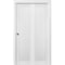 Sartodoors Sliding Closet Bi-fold Doors White Solid Core Modern Interior QUADRO4115BF-WS-36 x 84 (2* 18x84) - alternate 1