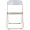 Leisuremod Lawrence Acrylic Folding Chair with Gold Metal Frame, Clear, 2PK LFG19CL2 - alternate 3