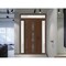 Vdomdoors Front Exterior Prehung Metal-Plastic Door Frosted Glass / MANUX 8112 Walnut / Office Commercial and MANUX8112EXD-WLN-W16+32+16-H80+14-RH-I - alternate 2