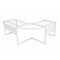 Homeroots 78" Clear and White Glass and Metal Corner Computer Desk 654256 - alternate 1