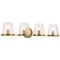 Nuvo Valentine, 4 Light Vanity, Vintage Brass Finish, Hammered Glass 60/8264 - alternate 3