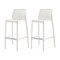 Homeroots Set of Four 30" White Heavy Duty Plastic Low Back Outdoor Bar Height Chairs 565354 - alternate 2