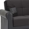 Homeroots 89" Black Polyester Convertible Futon Sleeper Sofa And Toss Pillows With Storage 607109 - alternate 5
