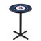 Holland Bar Stool Co 42" Blk Wrinkle Winnipeg Jets Pub Table, 36" dia. Top L211B4236WinJet - alternate 1