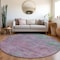 Homeroots 8' Lavender And Teal Blue Round Abstract Washable Indoor Outdoor Area Rug 618450 - alternate 3