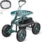 Vevor Rolling Garden Cart with Seat and Wheels Extendable Steer Handle Blue TC4501S-BL - alternate 1