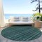 Homeroots 8' Teal Blue Aqua And Mint Green Round Striped Washable Indoor Outdoor Area Rug 615088 - alternate 3