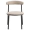 Leisuremod Lume Modern Dining Side Chair in Polyester with Black Steel Frame in Dark Taupe, 4PK LC20DTP4 - alternate 2