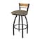 Holland Bar Stool Co Revelle 36in Swivel Extra Tall Bar Stool with Black Wrinkle Finish, Medium Back and Graph Cork Seat 881 - alternate 1
