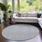 Homeroots 8' Gray And Ivory Round Chevron Washable Indoor Outdoor Area Rug 596269 - alternate 3