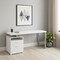 Homeroots 60" White and Silver Computer Desk With Two Drawers 333384 - alternate 2