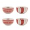 Homeroots Set of Four 6" Red And White Ceramic Christmas Round Candy or Nut Bowls 638945 - alternate 2