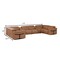 Homeroots Chestnut Italian Leather Power Reclining U Shaped Eight Piece Sectional With Console 634670 - alternate 6