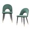 Homeroots Set of Two Green Black and Gold Upholstered Velvet Open Back Dining Side Chairs 555791 - alternate 3