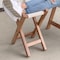Amerihome Acacia and Canvas Folding Stool AWFFRS - alternate 4