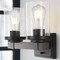 Jonathan Y Bungalow 15" 2-Light Iron/Seeded Glass Rustic Farmhouse LED Vanity Light, Oil Rubbed Bronze JYL7508A - alternate 4