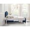 Homeroots Navy Blue Solid Wood Twin Tufted Upholstered Velvet Bed 544899 - alternate 4