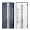 Vdomdoors Steel Door Deux 1717 Gray Graphite Transom Window Stainless Inserts Single Modern Painted-W36xH80+1 DEUX1717EXD-GRE-W36xH80+16-RH-O - alternate 2