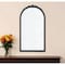 Homeroots 42" Black Crowned Top Antiqued Glass Arch Framed Accent Mirror 485096 - alternate 3