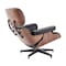 Homeroots 35" Black and Brown Genuine Leather Tufted Swivel Lounge Chair With Ottoman 526376 - alternate 5