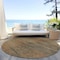 Homeroots 8' Terra Cotta Brown And Copper Round Abstract Washable Indoor Outdoor Area Rug 587232 - alternate 2