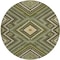 Homeroots 8' Olive Green Gray And Ivory Round Tribal Washable Indoor Outdoor Area Rug 598144 - alternate 2