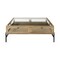 Homeroots 42" Clear and Black Glass and Metal Square Coffee Table With Two Drawers And Shelf 393165 - alternate 3