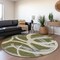 Homeroots 8' Olive Green Beige And Gray Round Abstract Washable Indoor Outdoor Area Rug 599144 - alternate 2