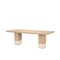 Homeroots 94" Beige Solid Wood and Marble Trestle Base Dining Table 722714 - alternate 1