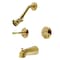 Kingston Brass Double-Handle Tub and Shower Faucet, Brushed Brass KB2247YL - alternate 1