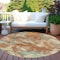 Homeroots 8' Copper And Orange Round Abstract Washable Indoor Outdoor Area Rug 609590 - alternate 3