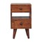 Homeroots 20" Brown Solid Wood Two Drawer Nightstand 651850 - alternate 1