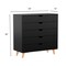 Homeroots 36" Black And Natural Wood Five Drawer Dresser 533282 - alternate 2