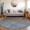 Homeroots 8' Round Blue and Green Round Ombre Washable Non Skid Indoor Outdoor Area Rug 563696 - alternate 2