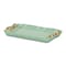 Homeroots 8in Aqua And Gold Cast Iron Ribbons Vanity Tray 634800 - alternate 2