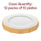 Smarty Had A Party 10.25" White with Gold Rim Round Blossom Disposable Plastic Dinner Plates (120 Plates), 120PK 4840WHG-CASE - alternate 4